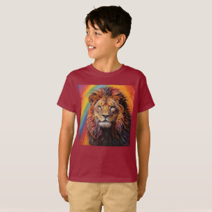 T-shirt le lion arc-en-ciel