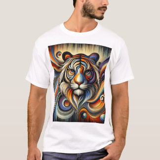 T-shirt "Le Lion au coeur du chaos Abstrait"
