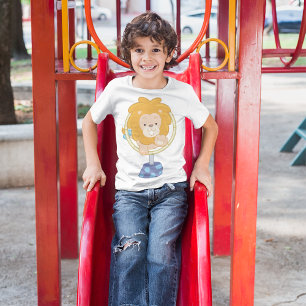 T-shirt Le Lion De Cirque Qui Saute À Travers Un Cerceau