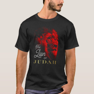 T-shirt Le Lion de Juda Black Red Gold Christian