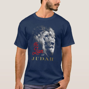 T-shirt Le Lion de Juda Marine Blue Red Gold Christian