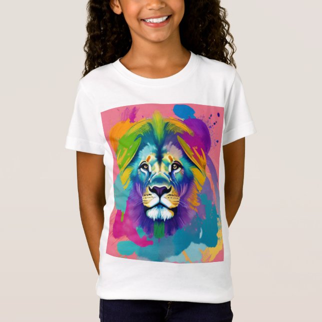 T-Shirt Le lion radiant - Le lion aquarelle (Devant)