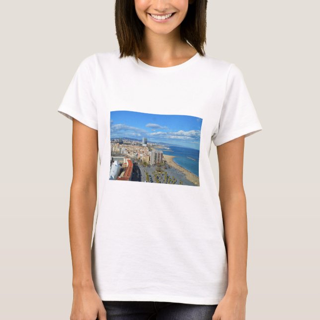 T-shirt Le littoral de Barcelone (Devant)