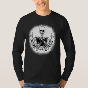 T-shirt Le livre Bookworm Reader Skeleton Reading Book