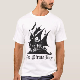 T-shirt Le logo de baie de pirate avec de logo le dos
