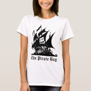 T-shirt le logo de bateau de pirate de baie de pirate