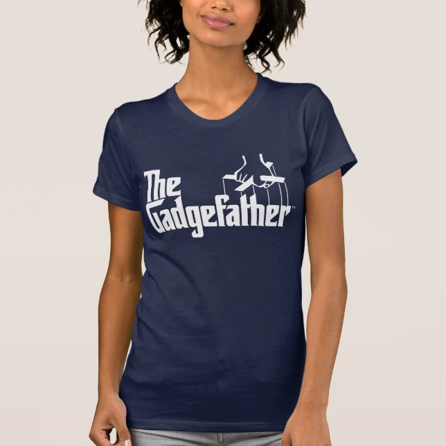 T-shirt le logo de blanc de gadgefather (Devant)