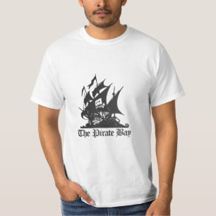 T-shirt Le logo de fibre de carbone de baie de pirate