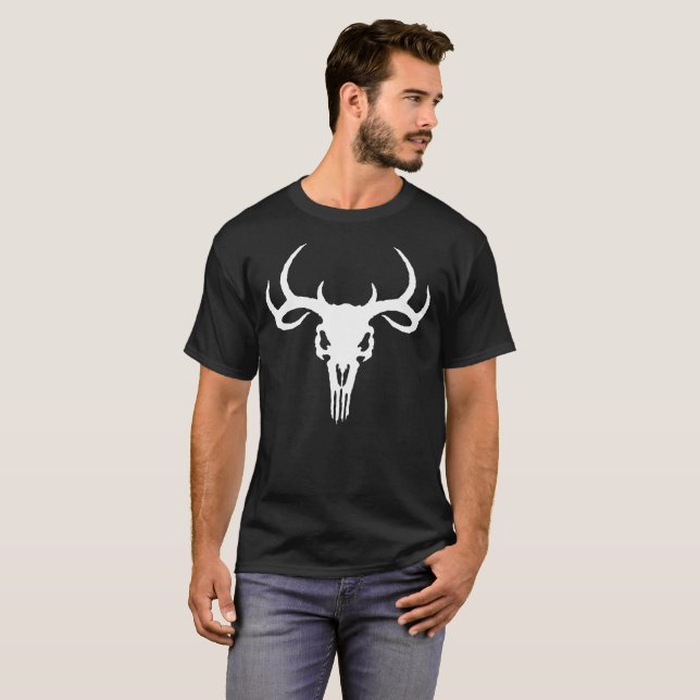 T-shirt Le logo d'extracteur de cerfs communs sur T noir (Devant entier)