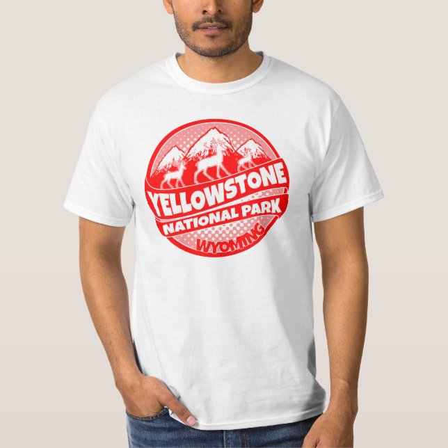 T-shirt Le logo rouge du parc national Yellowstone (Devant)