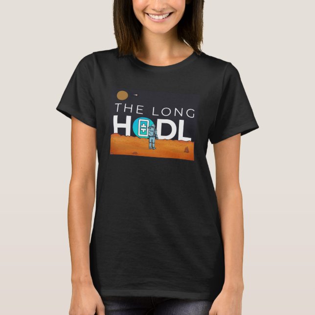 T-shirt Le Long Hodl Theta Vers La Lune Crypto Article Our (Devant)