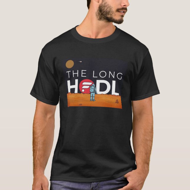 T-shirt Le Long Trou, Flare Vers La Lune Crypto Élément Ou (Devant)