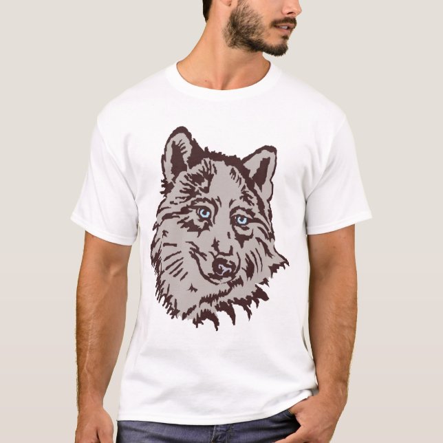 T-shirt le loup, courage, infestent, bande, féroce, (Devant)