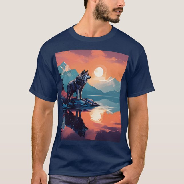 T-shirt Le loup dans les montagnes (Devant)