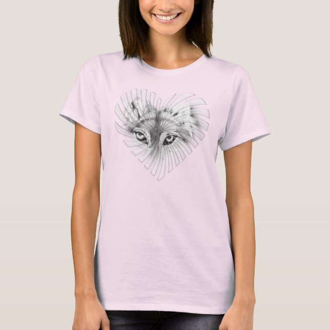 T-shirt Le loup dans mon coeur (Devant)