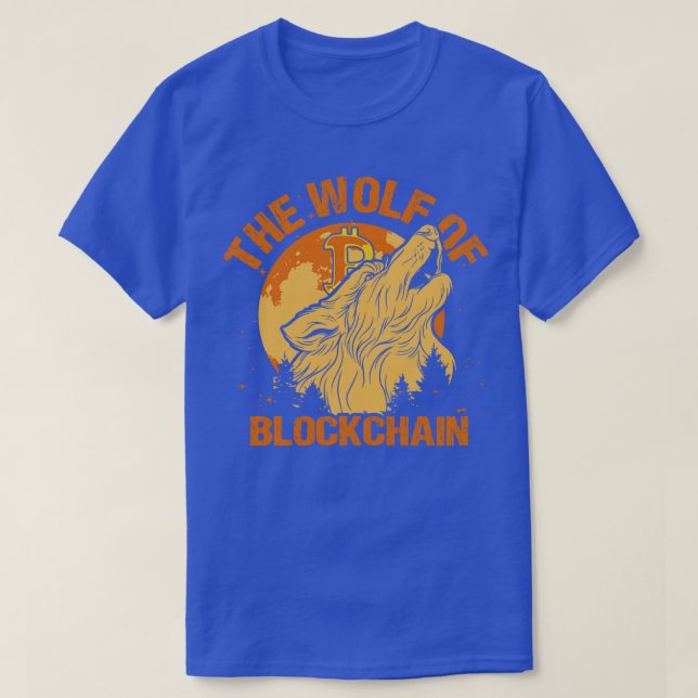 T-shirt Le loup de Blockchain Funny Bitcoin Wall Street P (Design devant)