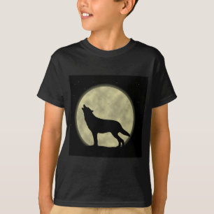 T-shirt Le loup d'hurlement pendant la nuit
