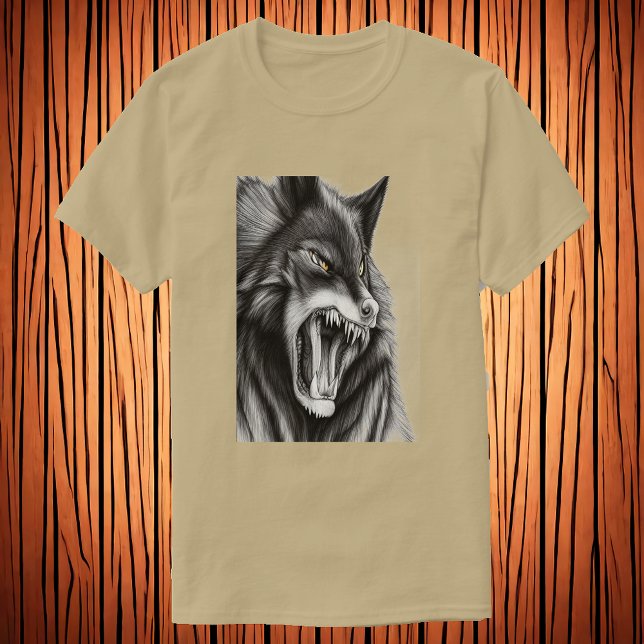 T-shirt Le loup en colère | Art AI (Créateur téléchargé)