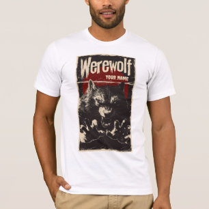 T-shirt Le loup-garou rebondissant dans la Pleine lune Vin