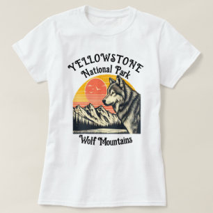 T-shirt Le Loup Solitaire Se Trouve Devant La Montagne Maj