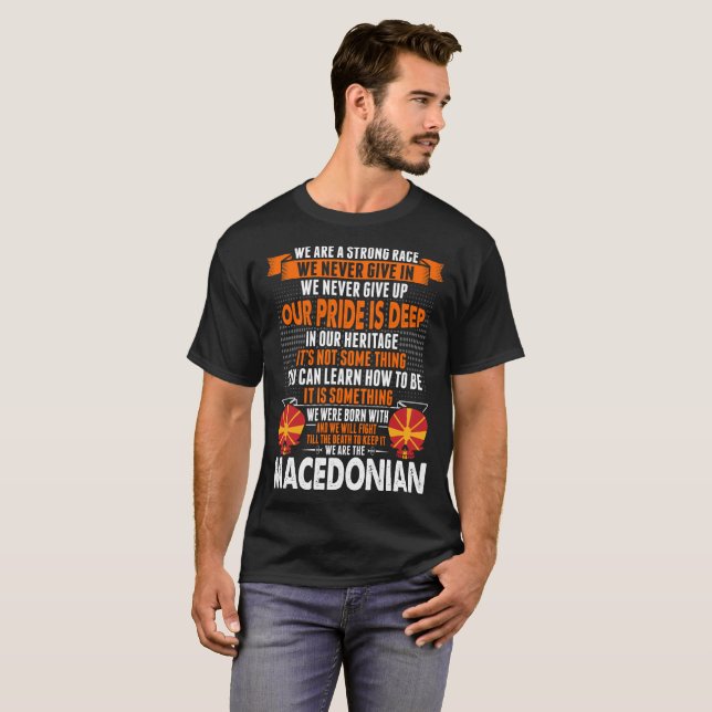 T-shirt Le Macédonien n'abandonnent jamais la fierté est (Devant entier)