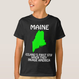 T-shirt Le Maine - l'Islande s'arrêtent d'abord quand ils