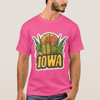 T-shirt Le Maïs De L'Iowa Des Moines Sur Le Midwest Du Bas
