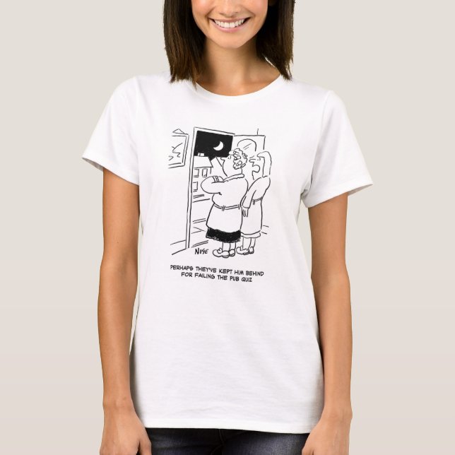 T-shirt Le mari est rentré du pub. Questionnaire sur les p (Devant)