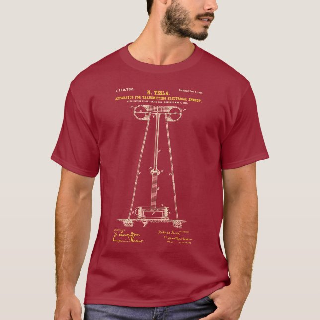 T-shirt Le marron de Tesla Coil (Devant)