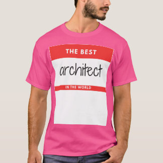 T-shirt Le meilleur architecte dans le monde Rouge autocol
