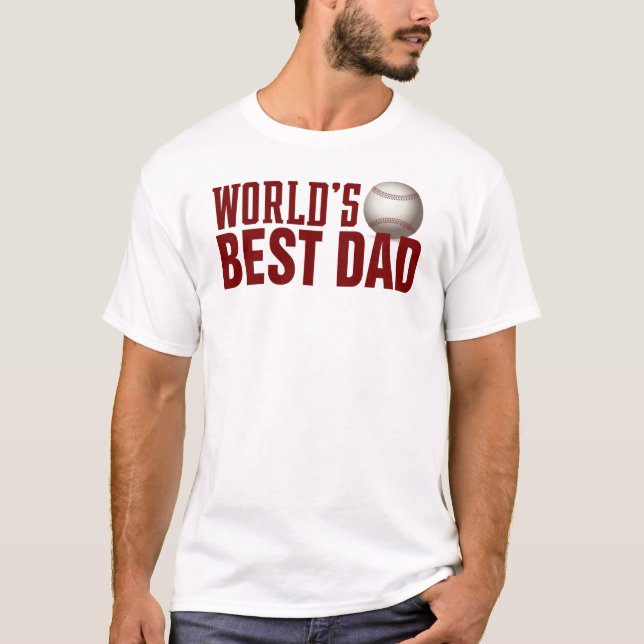 T-shirt Le meilleur baseball de typographie papa du monde  (Devant)