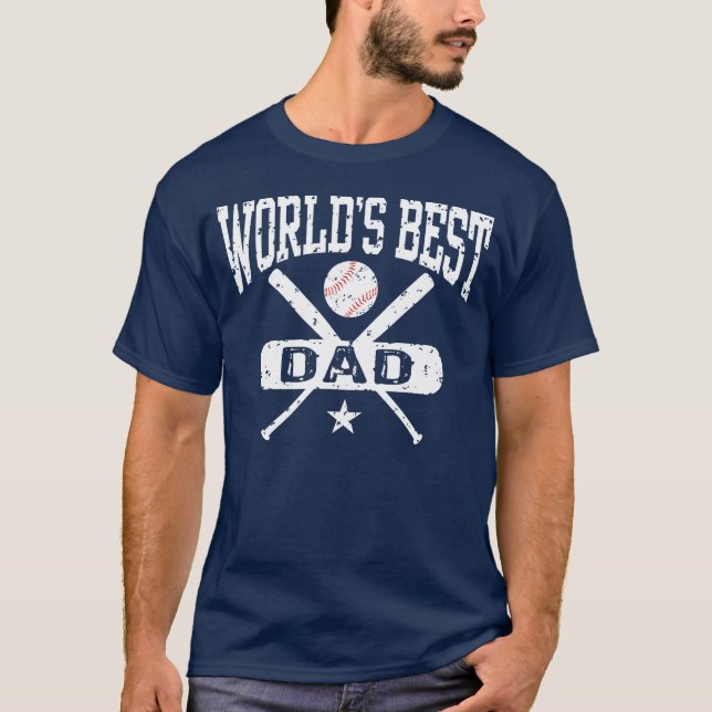 T-shirt Le meilleur baseball papa du monde (Devant)