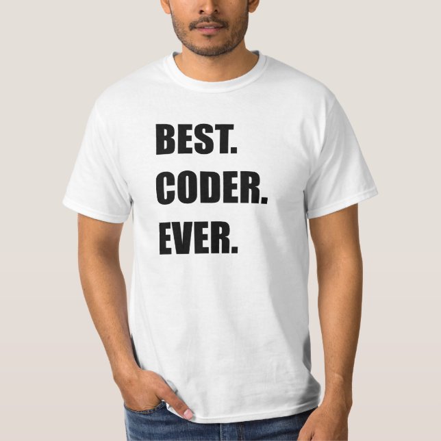 T-shirt LE MEILLEUR. CODEUR. JAMAIS. Humour de programmeur (Devant)