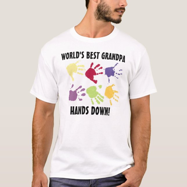 T-shirt Le meilleur grand-papa du monde remet vers le bas (Devant)