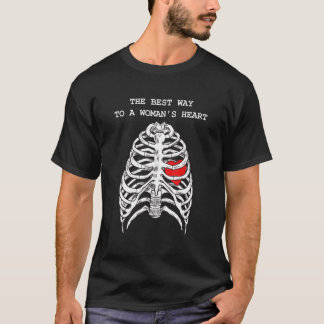T-shirt Le meilleur moyen pour une femme le coeur Skeleton
