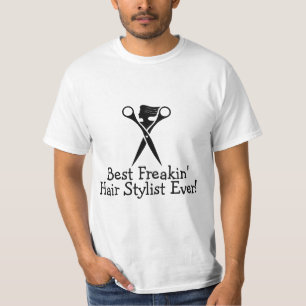 T-shirt Le meilleur noir de coiffeur de Freakin jamais