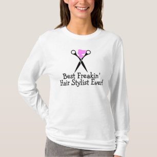 T-shirt Le meilleur noir de rose de coiffeur de Freakin