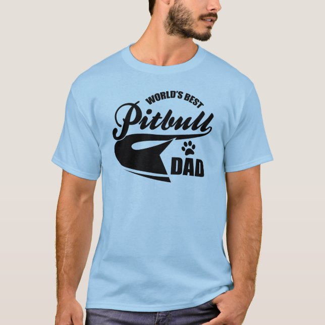 T-shirt Le meilleur papa de Pitbull du monde (Devant)