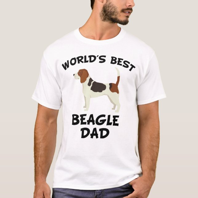 T-shirt Le meilleur papa du beagle du monde (Devant)