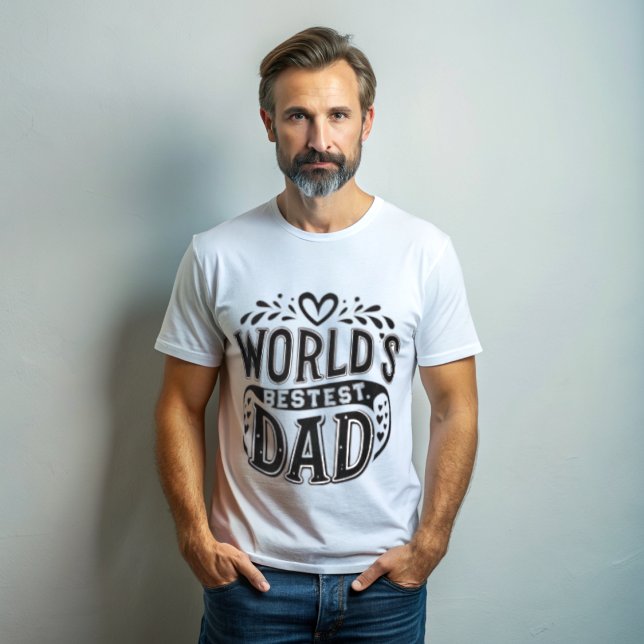 T-shirt Le meilleur papa du monde Typographie de coeur T-s (Créateur téléchargé)