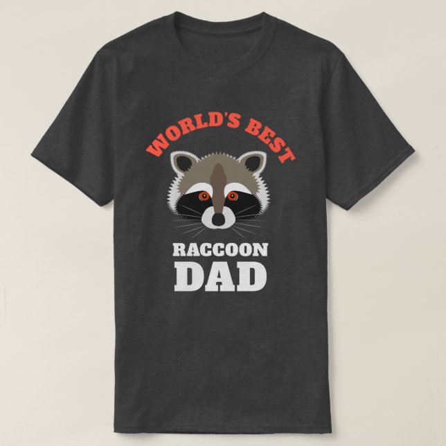 T-shirt Le meilleur papa du raton laveur du monde drôle (Design devant)