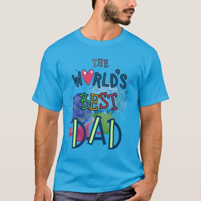 T-shirt Le meilleur papa typographie cool de doodle modern (Devant)