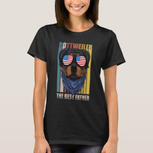 T-shirt le meilleur père de chien rottweiller avec lunette