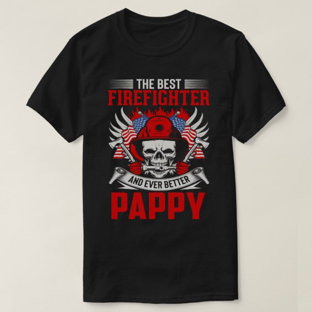 T-shirt Le Meilleur Pompier Et Encore Meilleur PAPPY (Design devant)