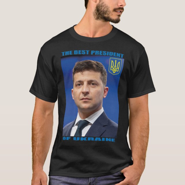 T-shirt Le Meilleur Président De L'Ukraine Volodymyr Zelen (Devant)