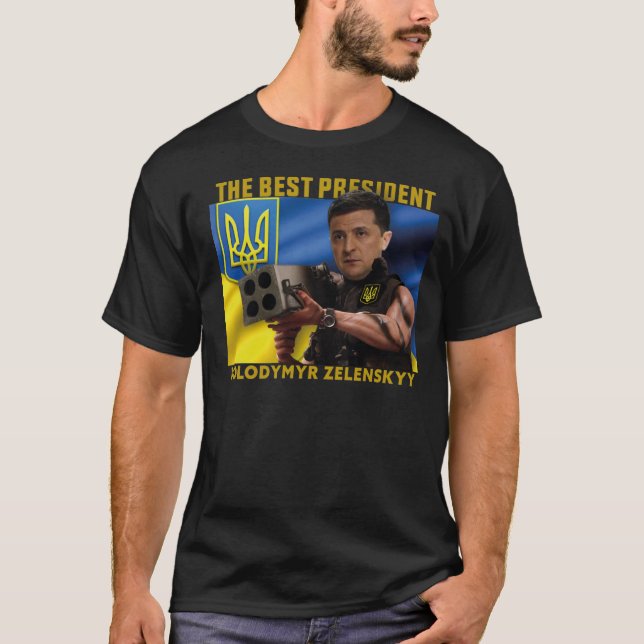 T-shirt Le meilleur président de l'Ukraine Volodymyr Zelen (Devant)