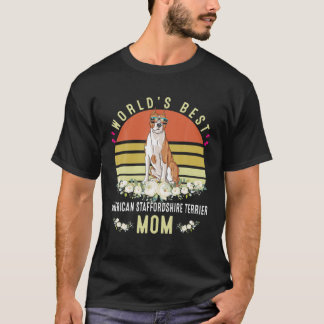T-shirt Le Meilleur Staffordshire Américain Terrier Maman 