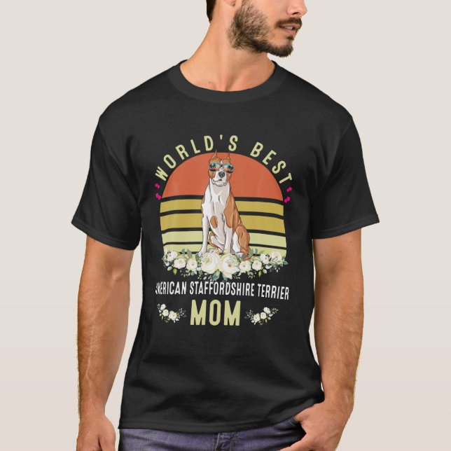 T-shirt Le Meilleur Staffordshire Américain Terrier Maman  (Devant)