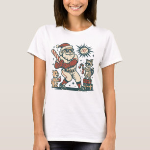 T-shirt Le mème de baseball de Noël 67 de Santa