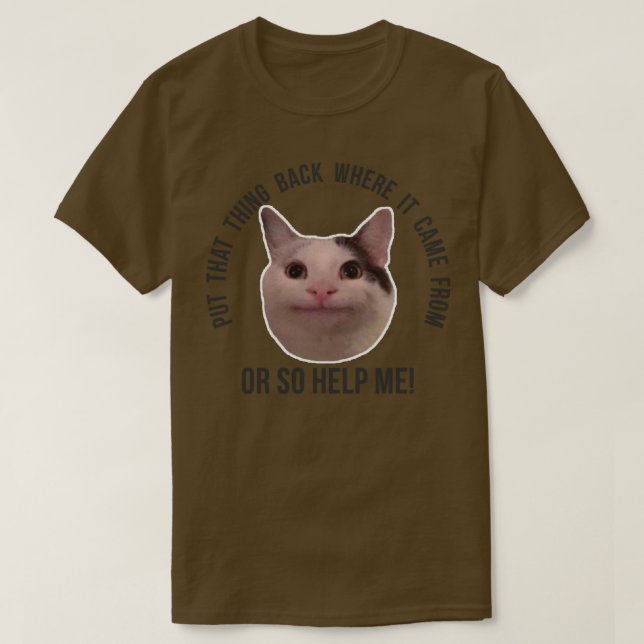 T-shirt Le Mème De Chat De Beluga A Remplacé Là Où Il Est  (Design devant)